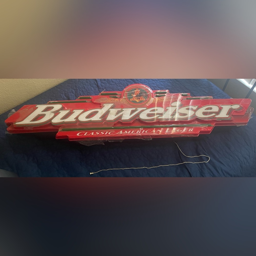 1998 BUDWEISER Classic American Lager  45" Long bar sign.